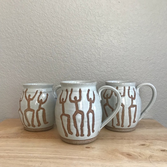 Vintage Abstract Figural Studio Pottery Mug - Picture 3 of 7